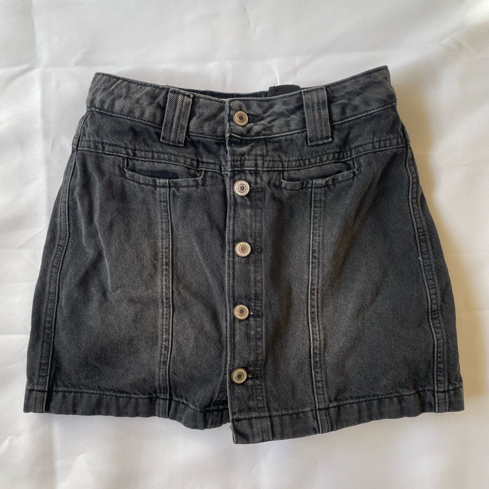 Free People  Black denim mini skort , size 25” waist